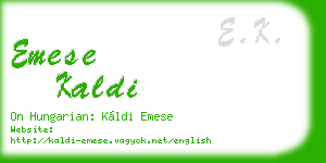 emese kaldi business card